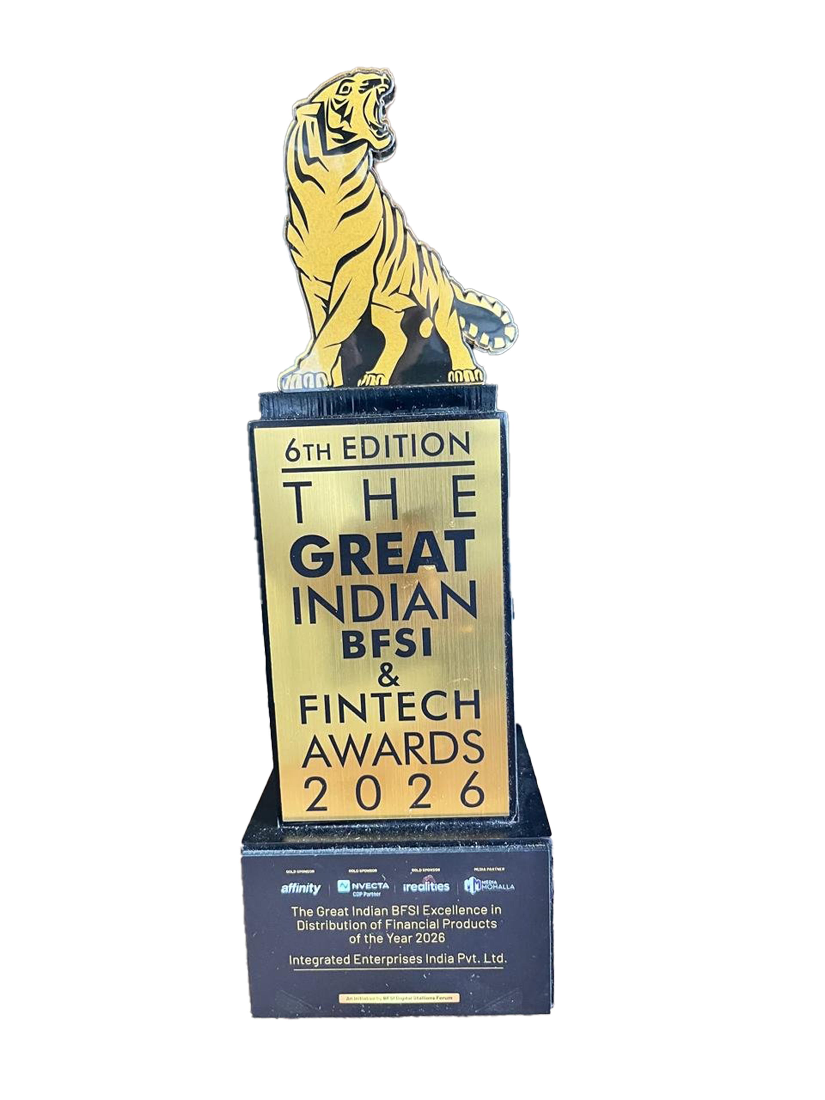 The Great Indian BFSI Excellence in Distribution of Financial Products of the Year 2026 trophy